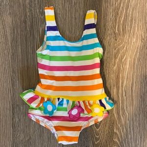 Florence Eiseman Rainbow Stripe Flower Swimsuit